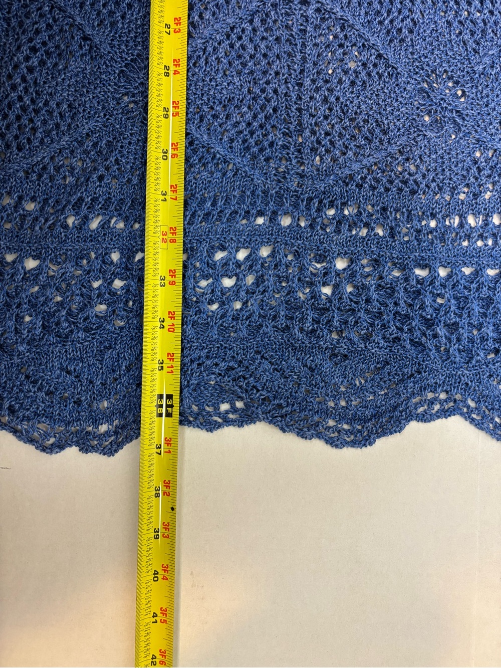 Lauren Ralph Lauren Pointelle-Knit Linen-Blend Crochet Midi Skirt Size L - Picture 9 of 9